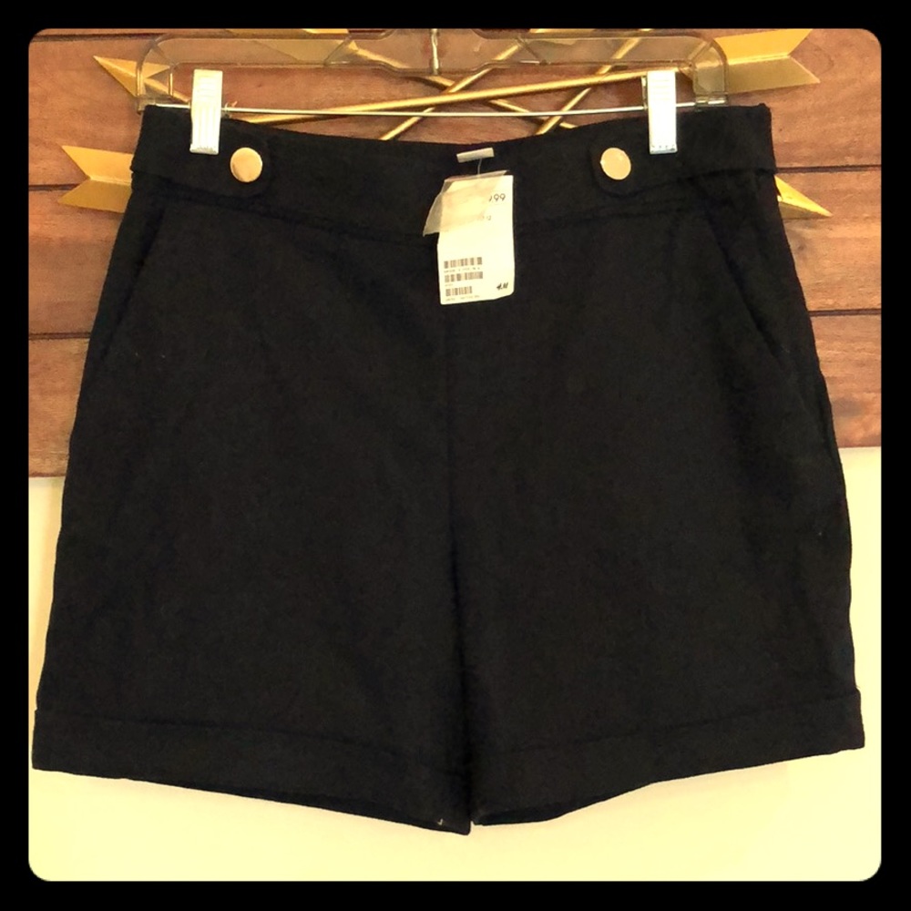 High-Waisted H&M Navy Blue Shorts